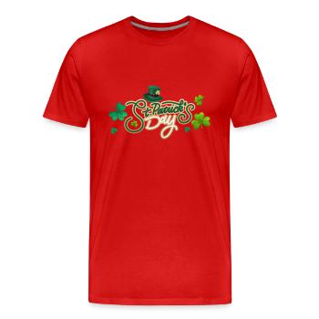 St Patricks Day - Männer Premium Bio T-Shirt - Rot - Vorne - Damien (186cm)