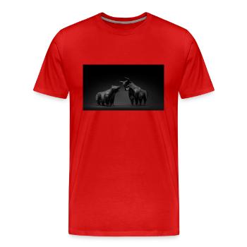 Haussier et baissier sur le marché 🐂🐻📈📉 boursier - T-shirt bio Premium Homme - rouge - Devant - Damien (186cm)