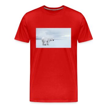 Majestätischer Eisbär in der Arktis 🐻❄️ - Männer Premium Bio T-Shirt - Rot - Vorne - Damien (186cm)