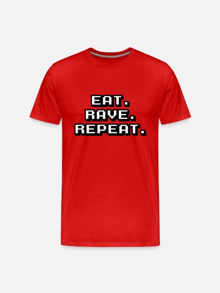 eat rave repeat - Männer Premium Bio T-Shirt - Rot