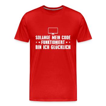 Coding Software Entwickler Programmierer Geschenk - Männer Premium Bio T-Shirt - Rot - Vorne - Damien (186cm)