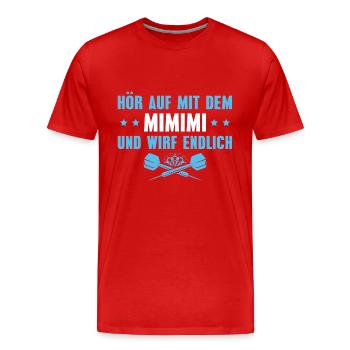 Dart Wirf endlich Dartsport Dartspieler - Männer Premium Bio T-Shirt - Rot - Vorne - Damien (186cm)