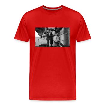 Urbex Photography | Pipes into the past - Men's Premium Organic T-Shirt - red - Front - Damien (186cm)