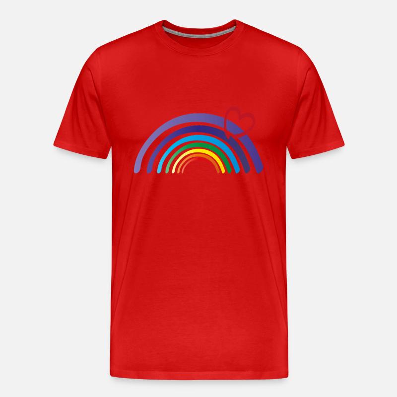 regenbogen mit herz - Männer Premium Bio T-Shirt - Rot