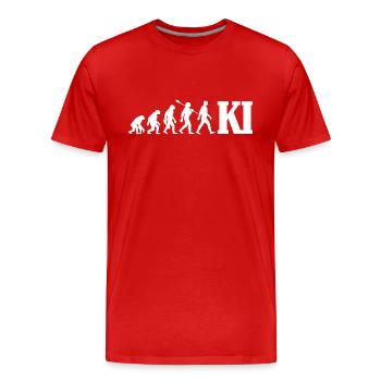 Evolution - Künstliche Intelligenz - KI - Männer Premium Bio T-Shirt - Rot - Vorne - Damien (186cm)