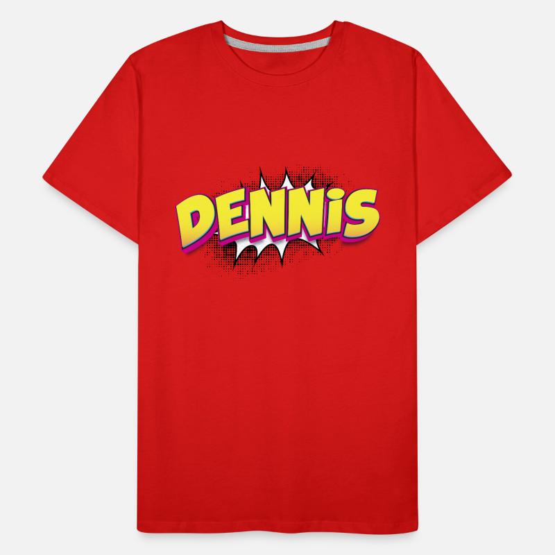 Dennis Custom Name Comic Book Style Pop Art, Men's Premium Organic T-Shirt