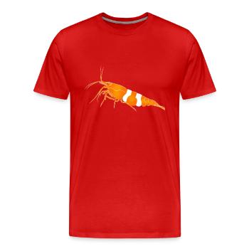 Garnele, shrimp Neocaridina davidi, Aquarium - Männer Premium Bio T-Shirt - Rot - Vorne - Damien (186cm)