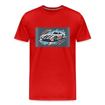 Racecar White-Red - Men's Premium Organic T-Shirt - red - Front - Damien (186cm)