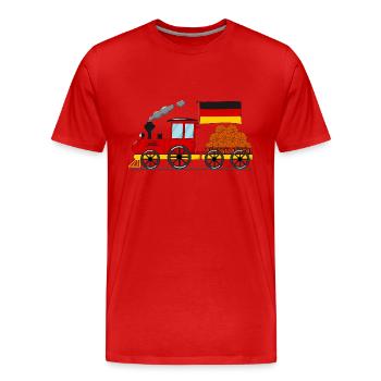 Allemagne Flag Basketball Railway - T-shirt bio Premium Homme - rouge - Devant - Damien (186cm)