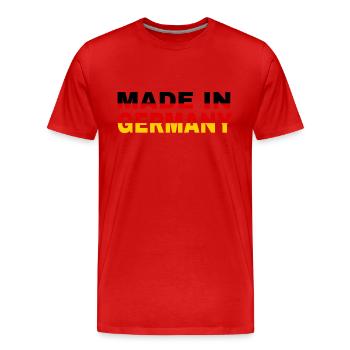 made in Germany - Männer Premium Bio T-Shirt - Rot - Vorne - Damien (186cm)