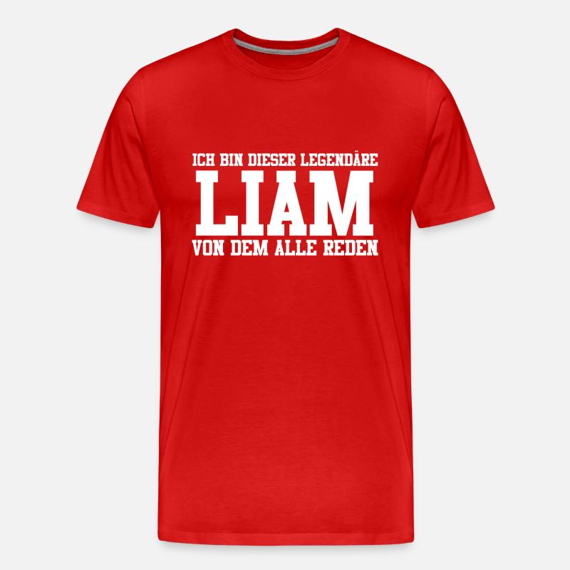 Liam Name Design - Männer Premium Bio T-Shirt - Rot