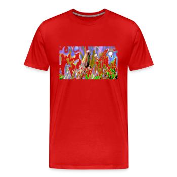 Wiese 731225 - Männer Premium Bio T-Shirt - Rot - Vorne - Damien (186cm)