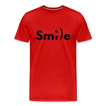 Sourire - T-shirt bio Premium Homme - rouge - Devant - Damien (186cm)