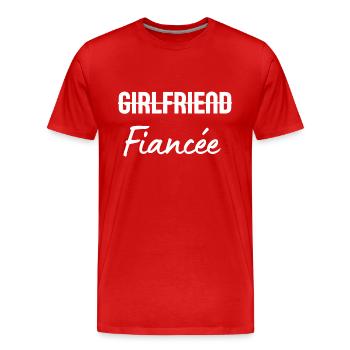 Freundin Verlobte - Männer Premium Bio T-Shirt - Rot - Vorne - Damien (186cm)