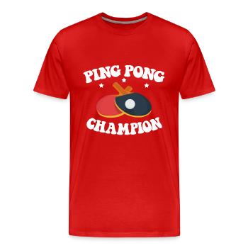 Ping Pong Champion Design Tennis de table et - T-shirt bio Premium Homme - rouge - Devant - Damien (186cm)