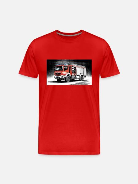 Fire Truck - Men's Premium Organic T-Shirt - red