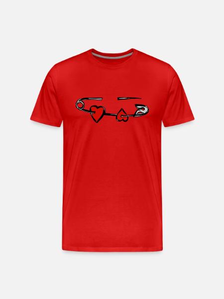 Love Herz - Männer Premium Bio T-Shirt - Rot