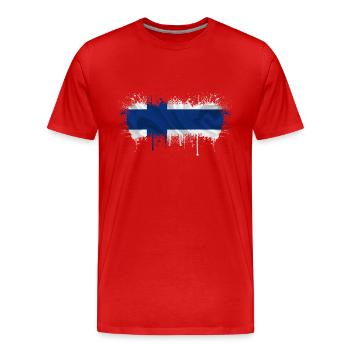 Finlande Suomi helsinki scandinavie viking fine FIN - T-shirt bio Premium Homme - rouge - Devant - Damien (186cm)