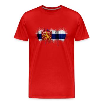 Finlande Suomi helsinki scandinavie viking fine FIN - T-shirt bio Premium Homme - rouge - Devant - Damien (186cm)