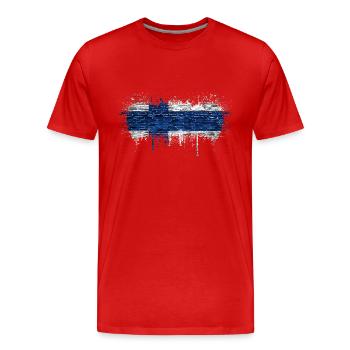 Finlande Suomi helsinki scandinavie viking fine FIN - T-shirt bio Premium Homme - rouge - Devant - Damien (186cm)