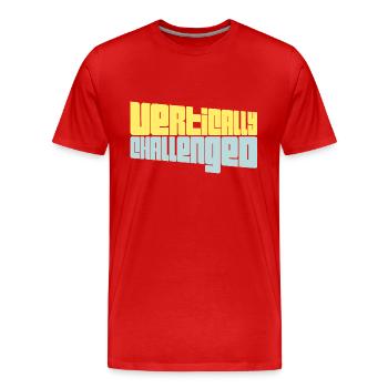 verticalement défié drôle petit gens blague hommes - T-shirt bio Premium Homme - rouge - Devant - Damien (186cm)