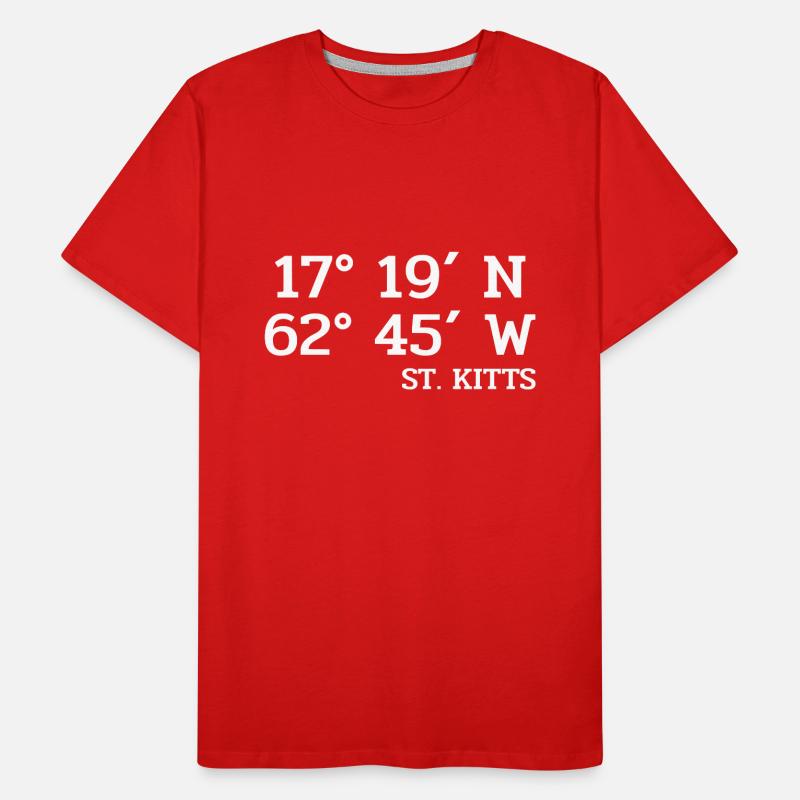 Saint Kitts Coordinates - Coordinates - Caribbean Men's Premium Organic T-Shirt