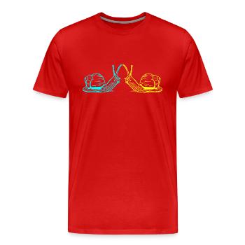 Escargots coquille d’escargot escargot des années 80 des années 90 - T-shirt bio Premium Homme - rouge - Devant - Damien (186cm)