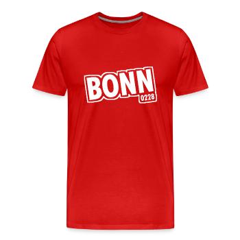Bonn 0228 Vorwahl - Männer Premium Bio T-Shirt - Rot - Vorne - Damien (186cm)
