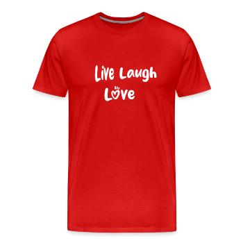En direct Rire Amour - T-shirt bio Premium Homme - rouge - Devant - Damien (186cm)