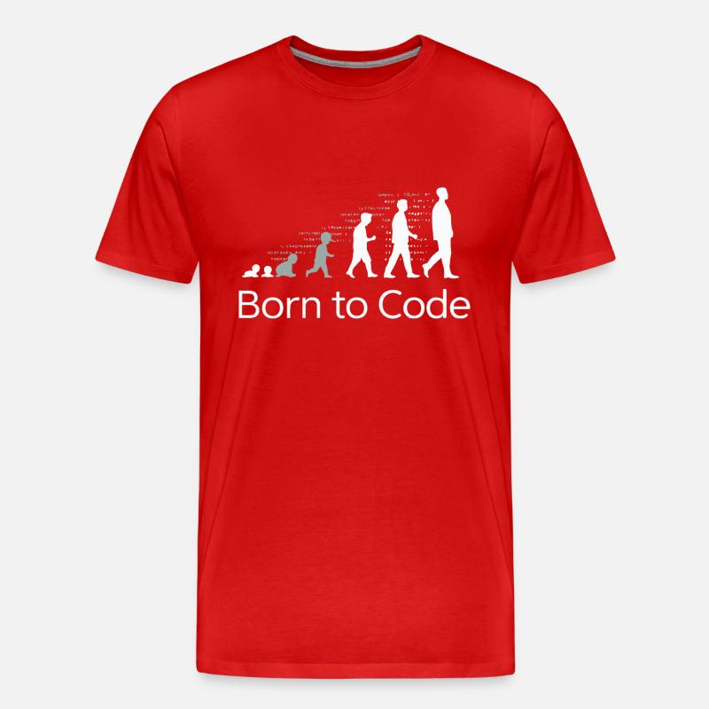 NÉ POUR CODER - T-shirt bio Premium Homme - rouge
