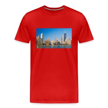 NEW YORK - T-shirt bio Premium Homme - rouge - Devant - Damien (186cm)