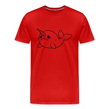 Licorne bébé baleine est en colère (images amusantes) - T-shirt bio Premium Homme - rouge - Devant - Damien (186cm)