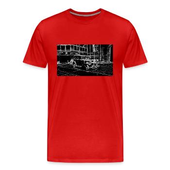 Voiture Blanc Noir - T-shirt bio Premium Homme - rouge - Devant - Damien (186cm)