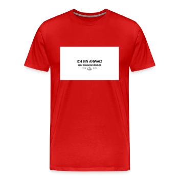 ANWALT - Männer Premium Bio T-Shirt - Rot - Vorne - Damien (186cm)