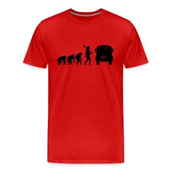 Evolution Bus Chauffeur d’autobus scolaire Conducteur de bus - T-shirt bio Premium Homme - rouge - Devant - Damien (186cm)
