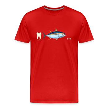 Thunfisch-Zahn ... - Männer Premium Bio T-Shirt - Rot - Vorne - Damien (186cm)
