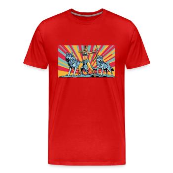 nVx Artemis 1 - Männer Premium Bio T-Shirt - Rot - Vorne - Damien (186cm)