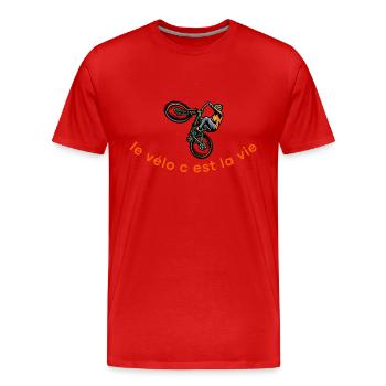 Radfahren ist Leben,Radfahren,Radfahrer,Radfahren - Männer Premium Bio T-Shirt - Rot - Vorne - Damien (186cm)