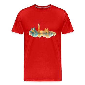 Venice City - Men's Premium Organic T-Shirt - red - Front - Damien (186cm)