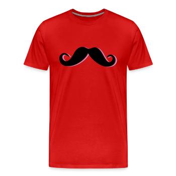 Funky Mustache - T-shirt bio Premium Homme - rouge - Devant - Damien (186cm)