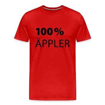 100% Aeppler | Apfelwein - Frankfurter Kultgetränk - Männer Premium Bio T-Shirt - Rot - Vorne - Damien (186cm)