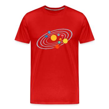 Planète - T-shirt bio Premium Homme - rouge - Devant - Damien (186cm)