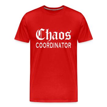 COORDINATEUR CHAOS - T-shirt bio Premium Homme - rouge - Devant - Damien (186cm)