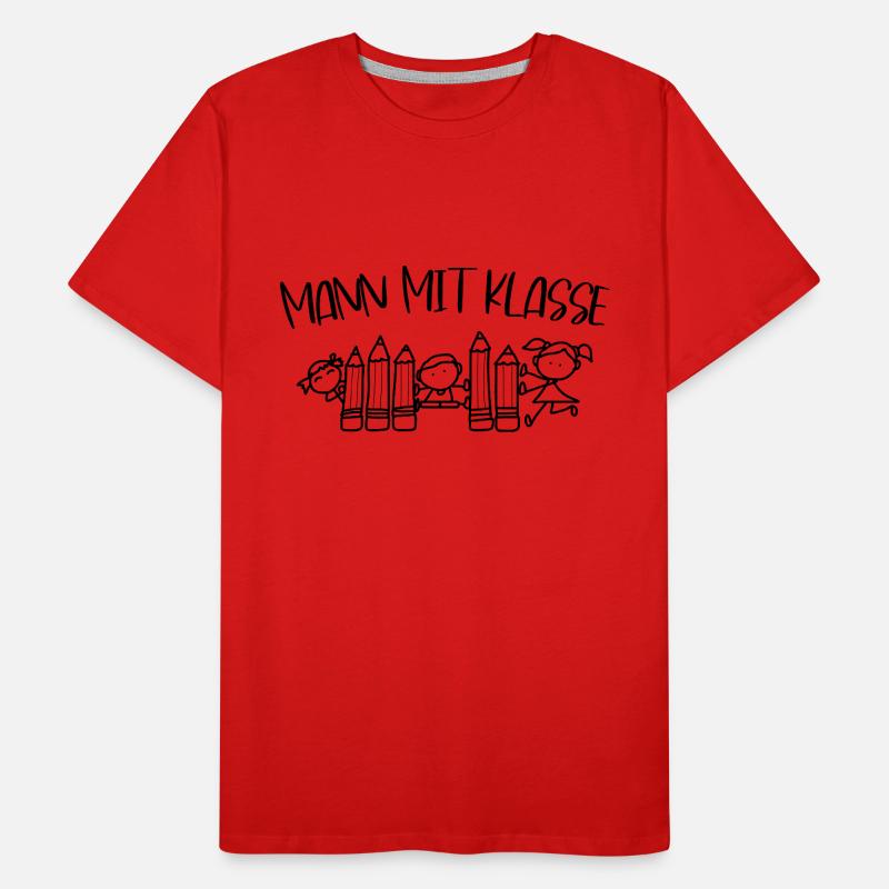Lehrersprüche Mann mit Klasse Beruf Lehrer Sprüche Männer Premium Bio T-Shirt