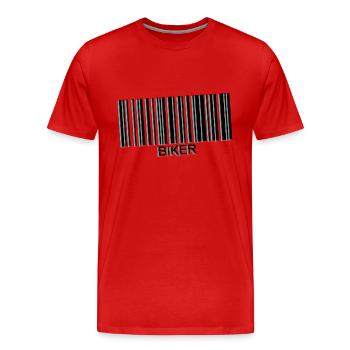 code barre biker - T-shirt bio Premium Homme - rouge - Devant - Damien (186cm)