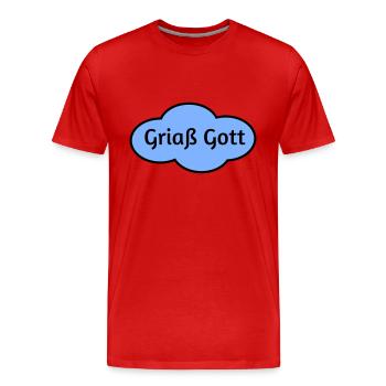 Griaß Gott - Männer Premium Bio T-Shirt - Rot - Vorne - Damien (186cm)