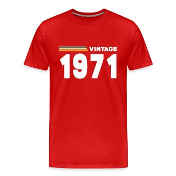 vintage 1971 - Men's Premium Organic T-Shirt - red - Front - Damien (186cm)