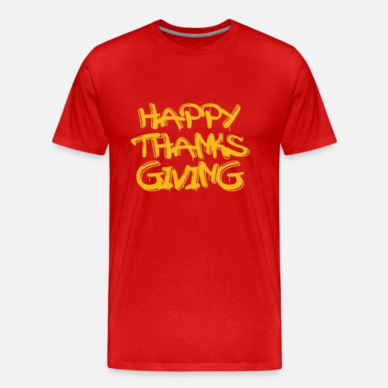 Glücklicher Dank - Männer Premium Bio T-Shirt - Rot