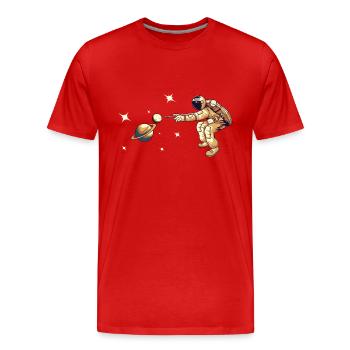 Billard de billard de billard de snooker - T-shirt bio Premium Homme - rouge - Devant - Damien (186cm)