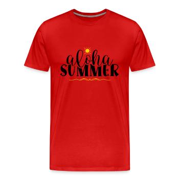 Aloha Été - T-shirt bio Premium Homme - rouge - Devant - Damien (186cm)